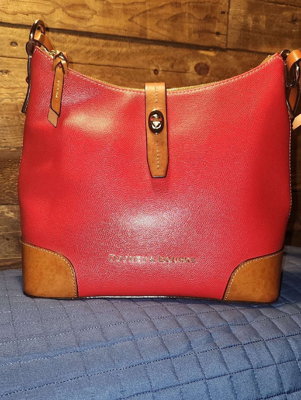 Dooney & Bourke Claremont Red Leather Hobo Shoulder Bag
